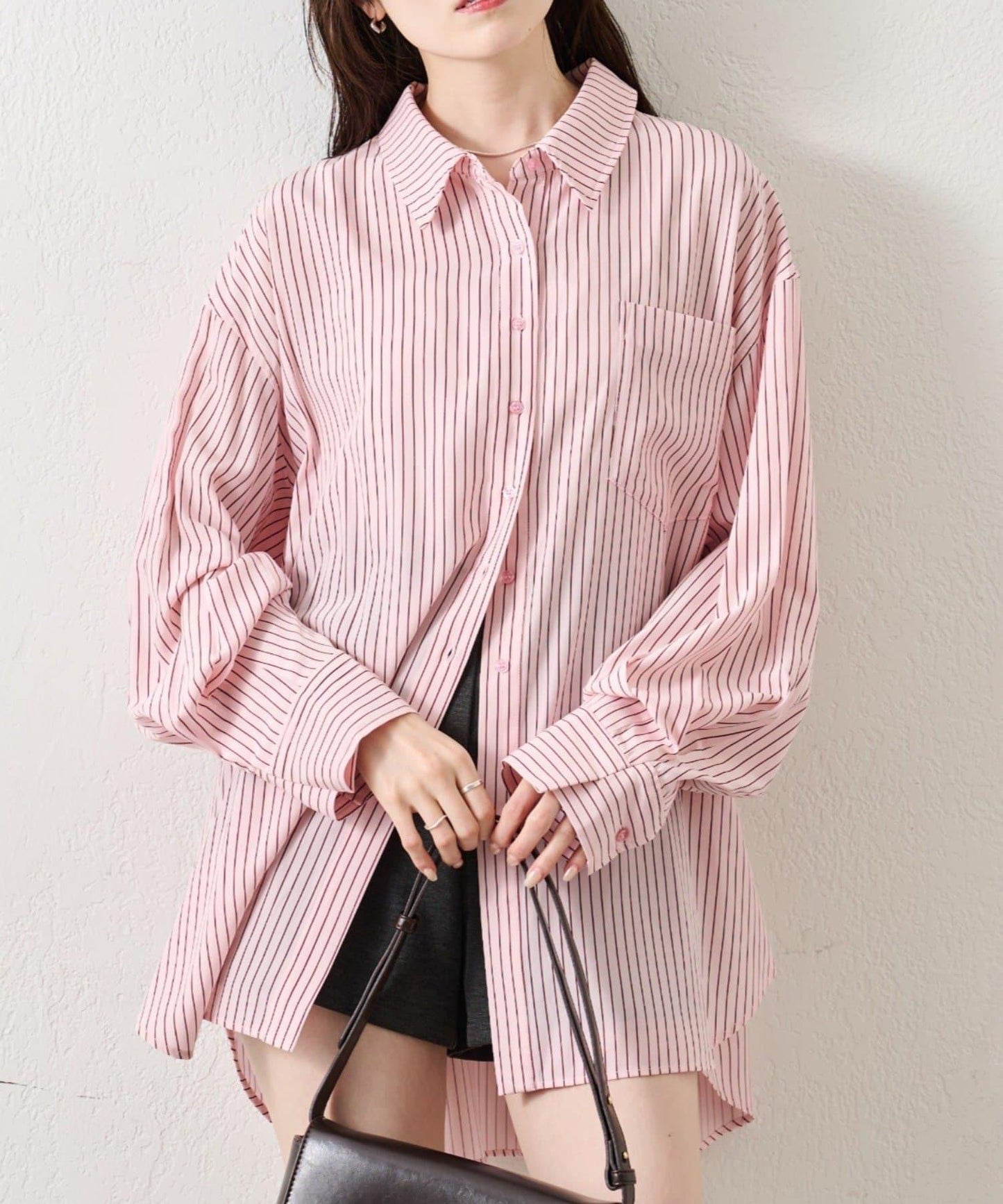 紐扣層疊寬鬆襯衫