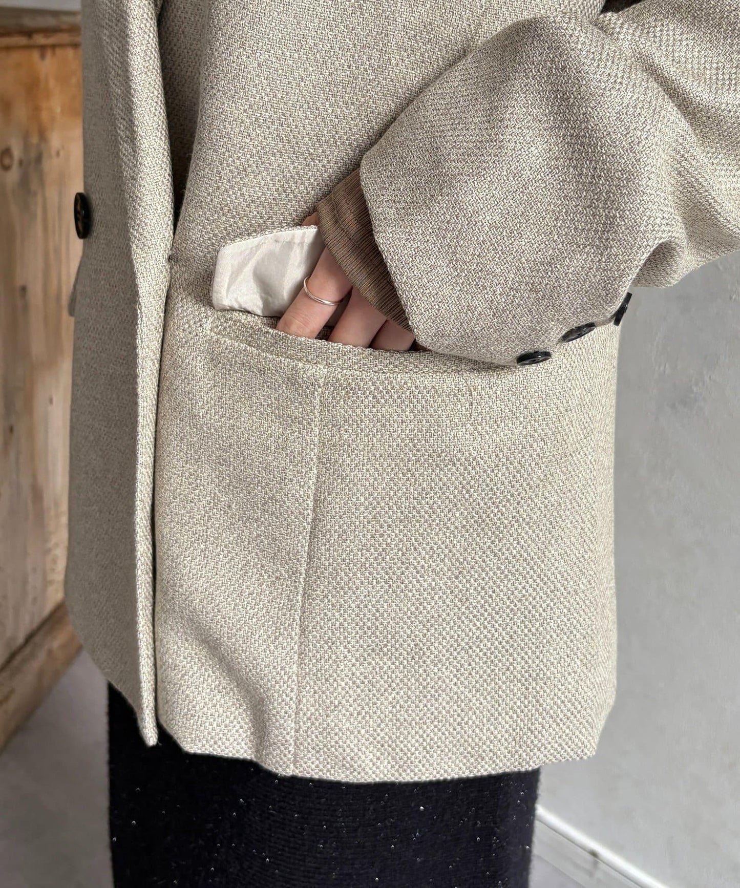 粗花呢西裝外套