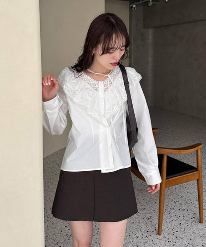 【@lily.s_y企畫】V型荷葉邊襯衫