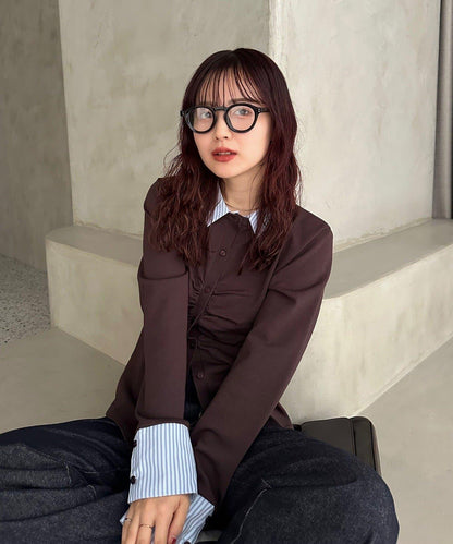 【@___s_m17企畫】條紋拼色假領針織衫