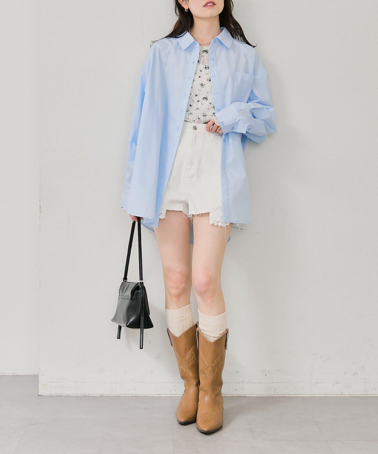 紐扣層疊寬鬆襯衫