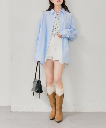 紐扣層疊寬鬆襯衫