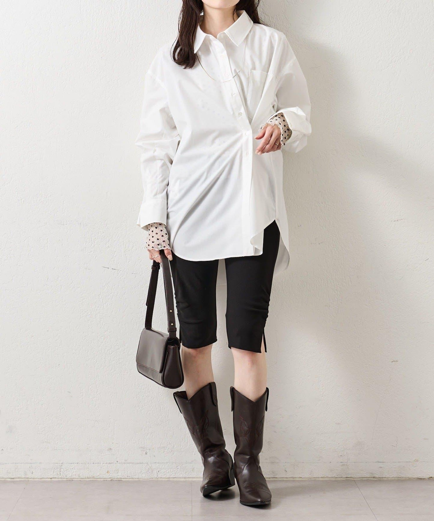 紐扣層疊寬鬆襯衫