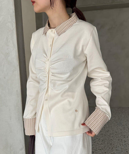 【@___s_m17企畫】條紋拼色假領針織衫