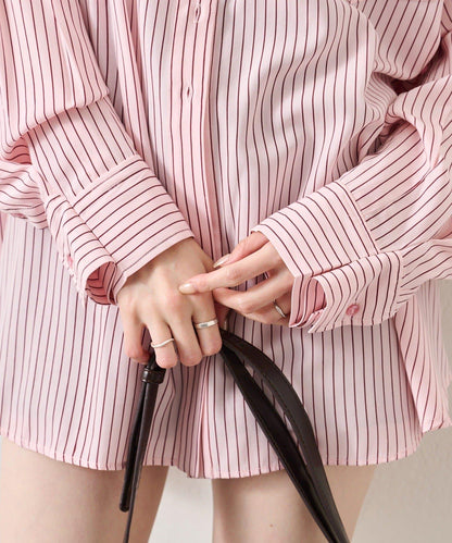 紐扣層疊寬鬆襯衫