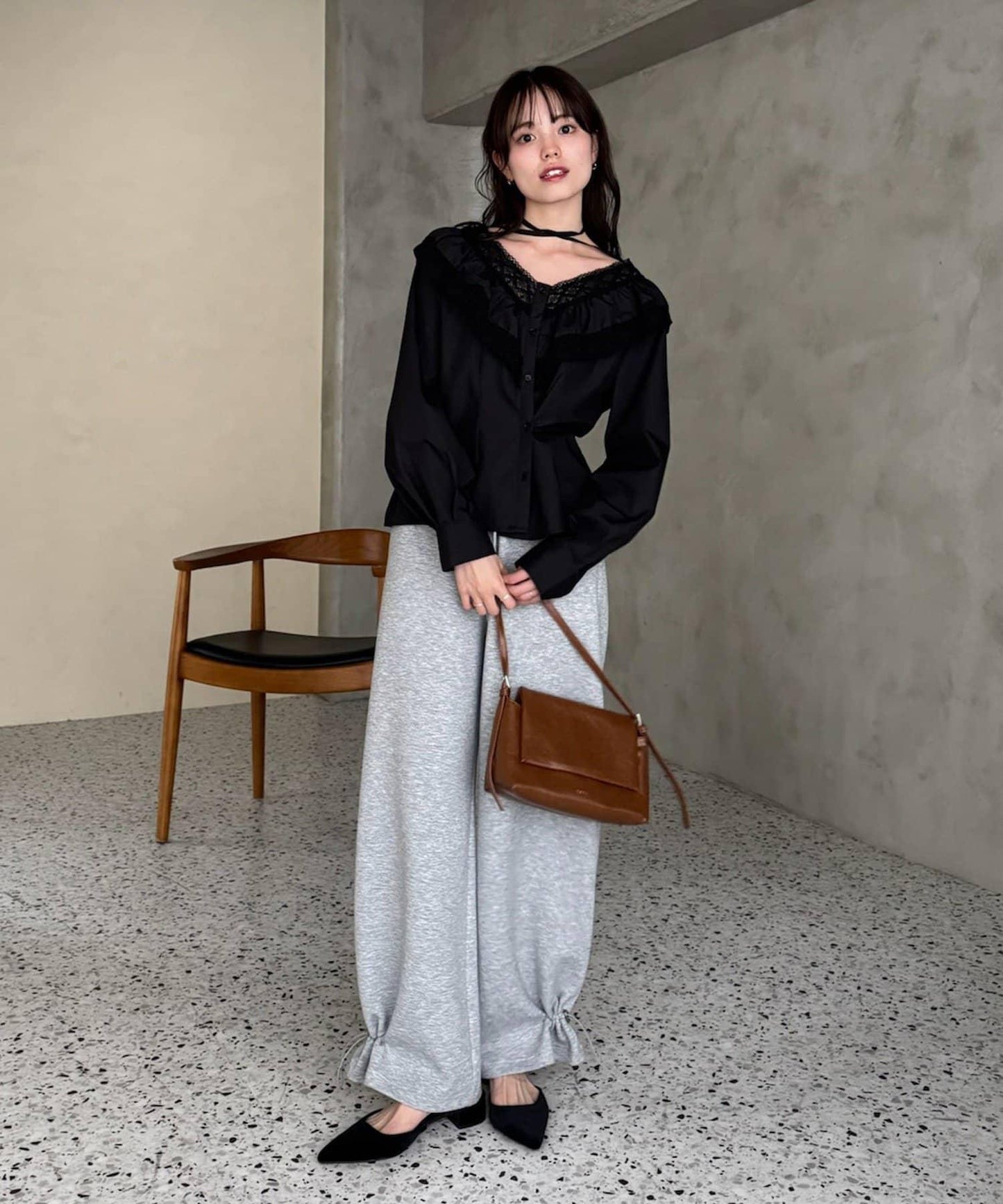 【@lily.s_y企畫】V型荷葉邊襯衫