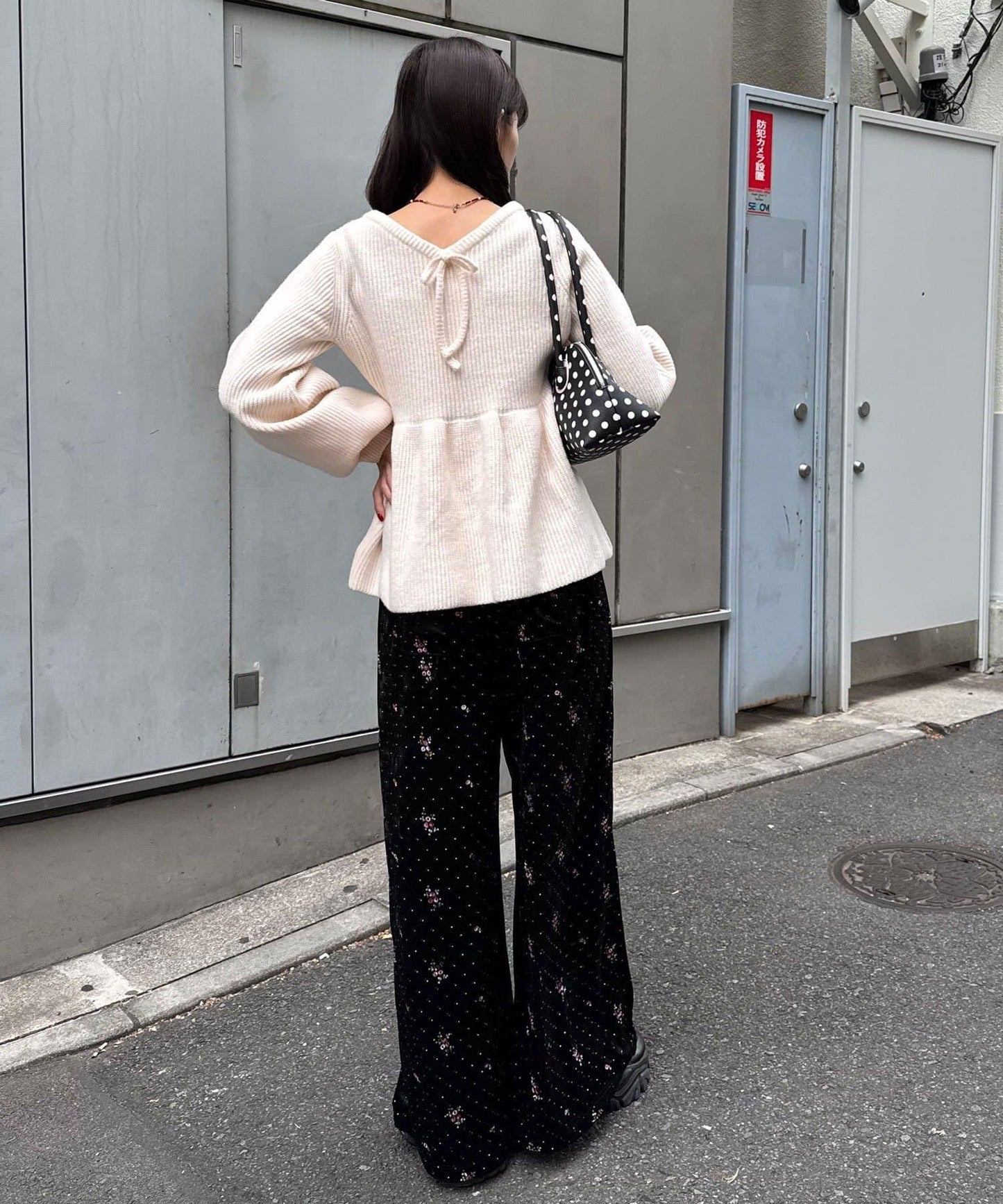 【neutral by ciaopanic】荷葉邊蝴蝶結針織衫