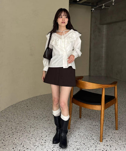 【@lily.s_y企畫】V型荷葉邊襯衫