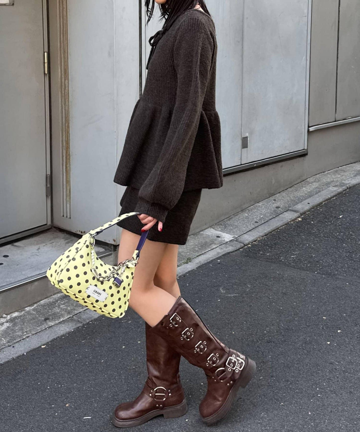 【neutral by ciaopanic】荷葉邊蝴蝶結針織衫