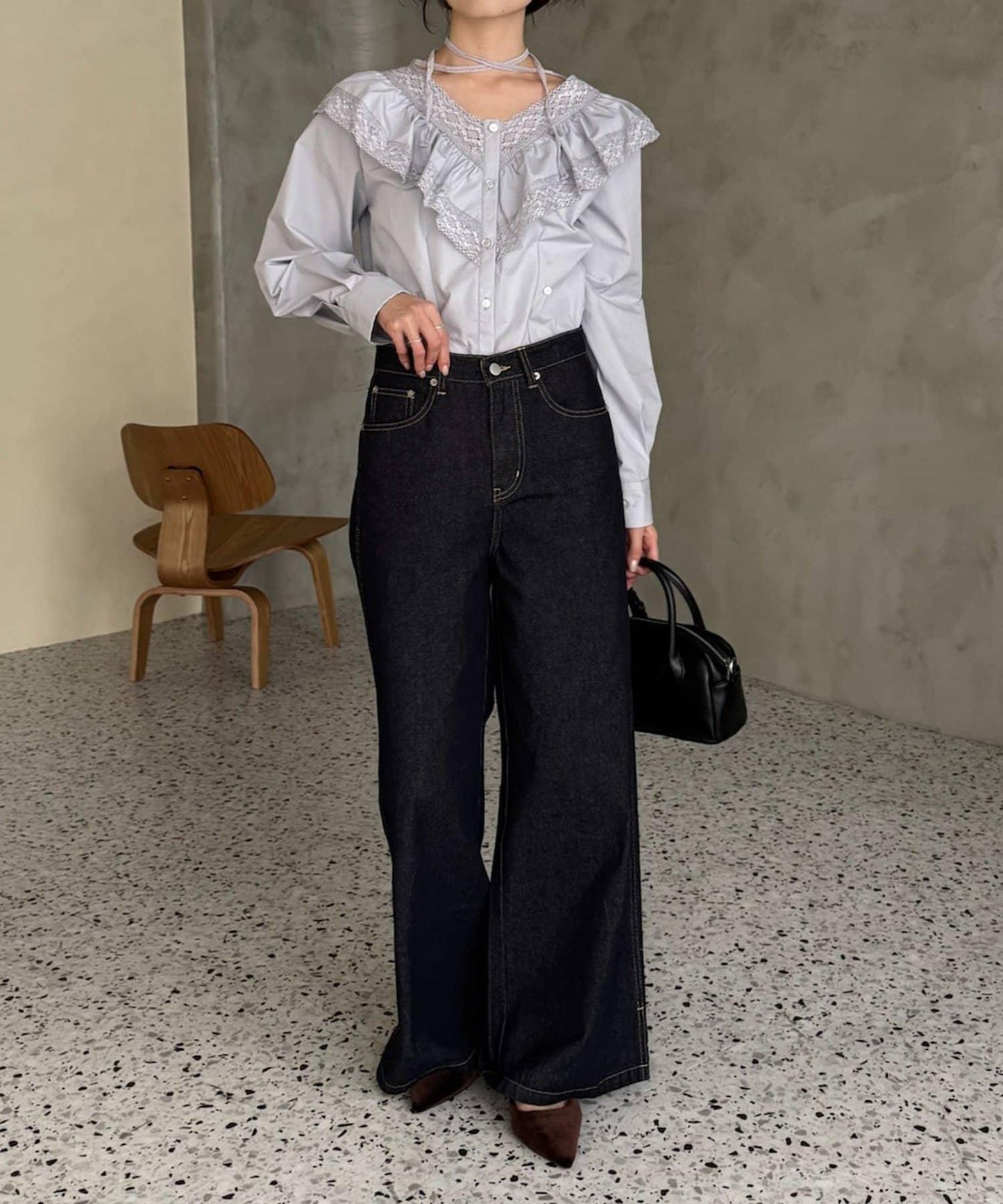 【@lily.s_y企畫】V型荷葉邊襯衫