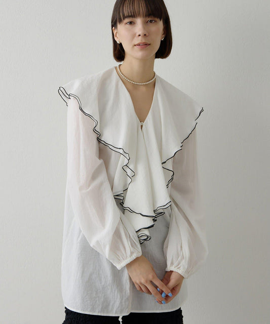 棉質荷葉邊襯衫