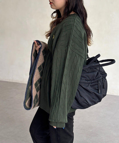 【U.S. POLO ASSN. 】1點刺繡麻花針織套頭衫