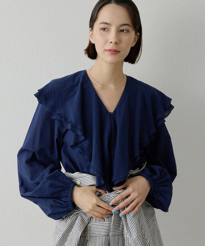 棉質荷葉邊襯衫