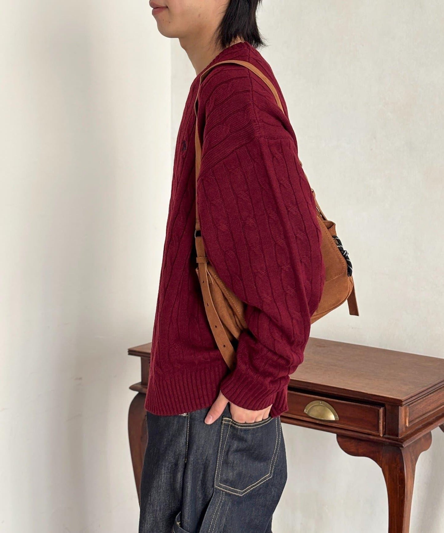 【U.S. POLO ASSN. 】1點刺繡麻花針織套頭衫