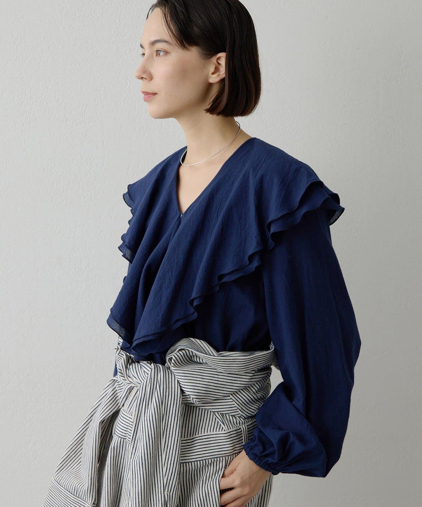 棉質荷葉邊襯衫