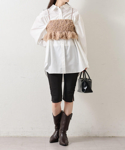 背部設計薄紗吊帶上衣