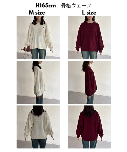 【U.S. POLO ASSN. 】1點刺繡麻花針織套頭衫