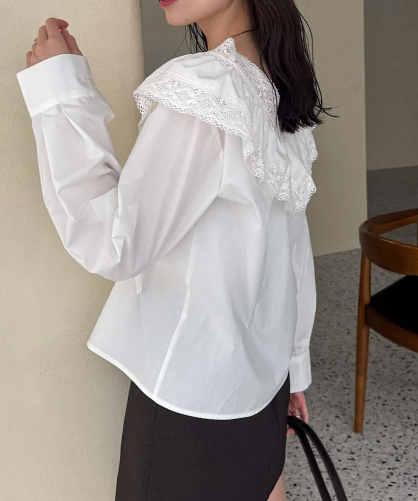 【@lily.s_y企畫】V型荷葉邊襯衫