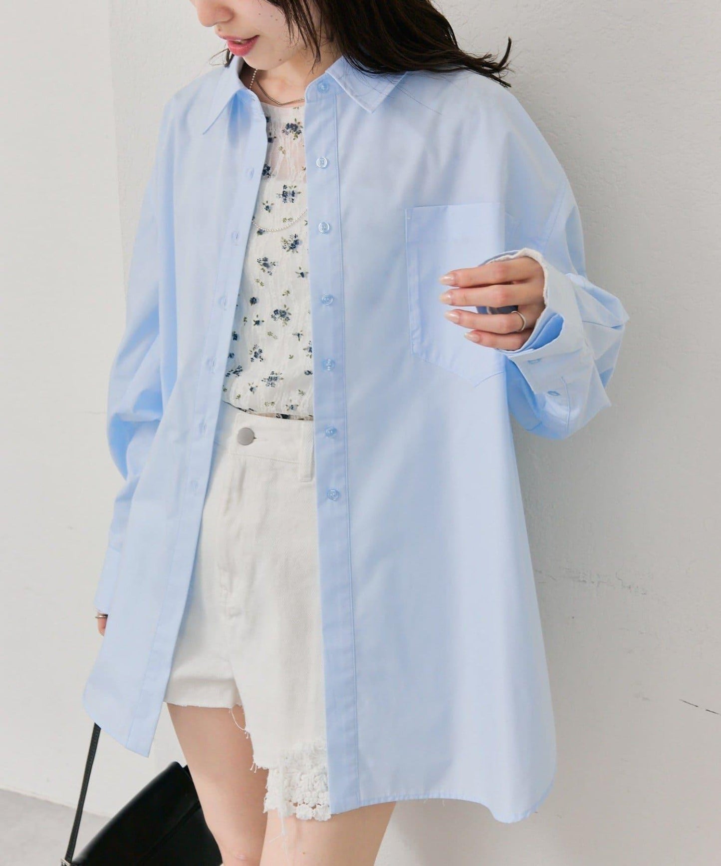 紐扣層疊寬鬆襯衫