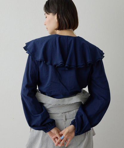 棉質荷葉邊襯衫