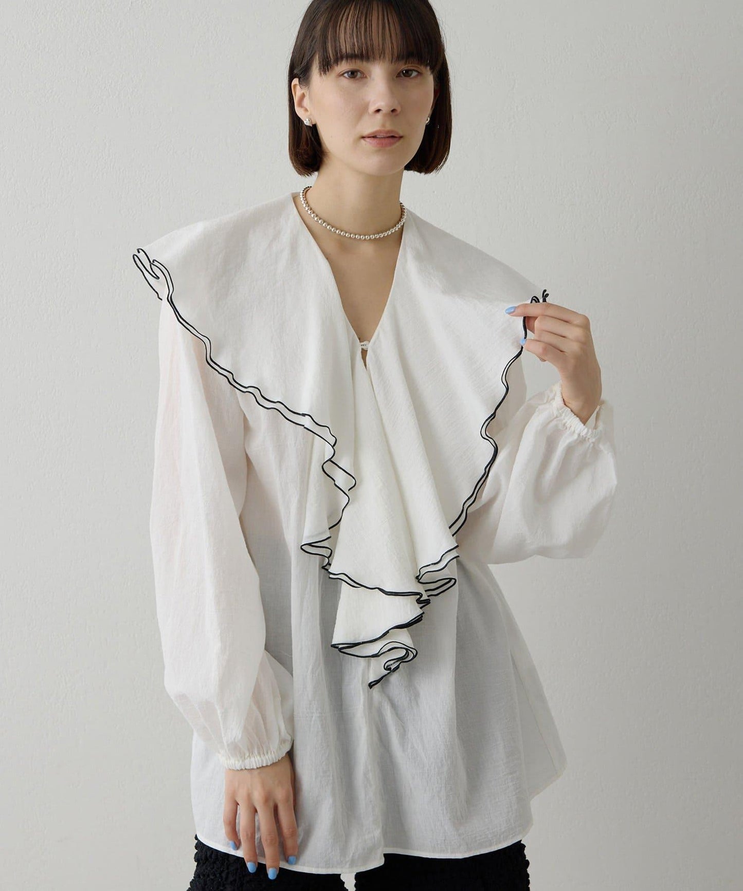棉質荷葉邊襯衫