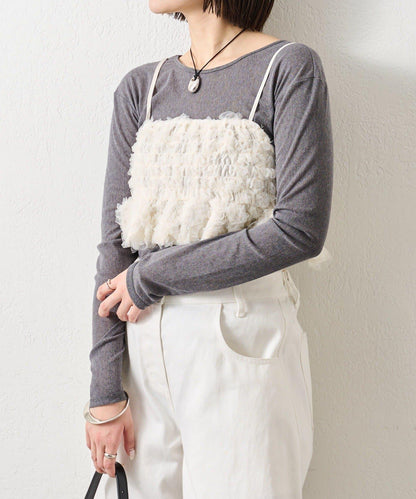 背部設計薄紗吊帶上衣