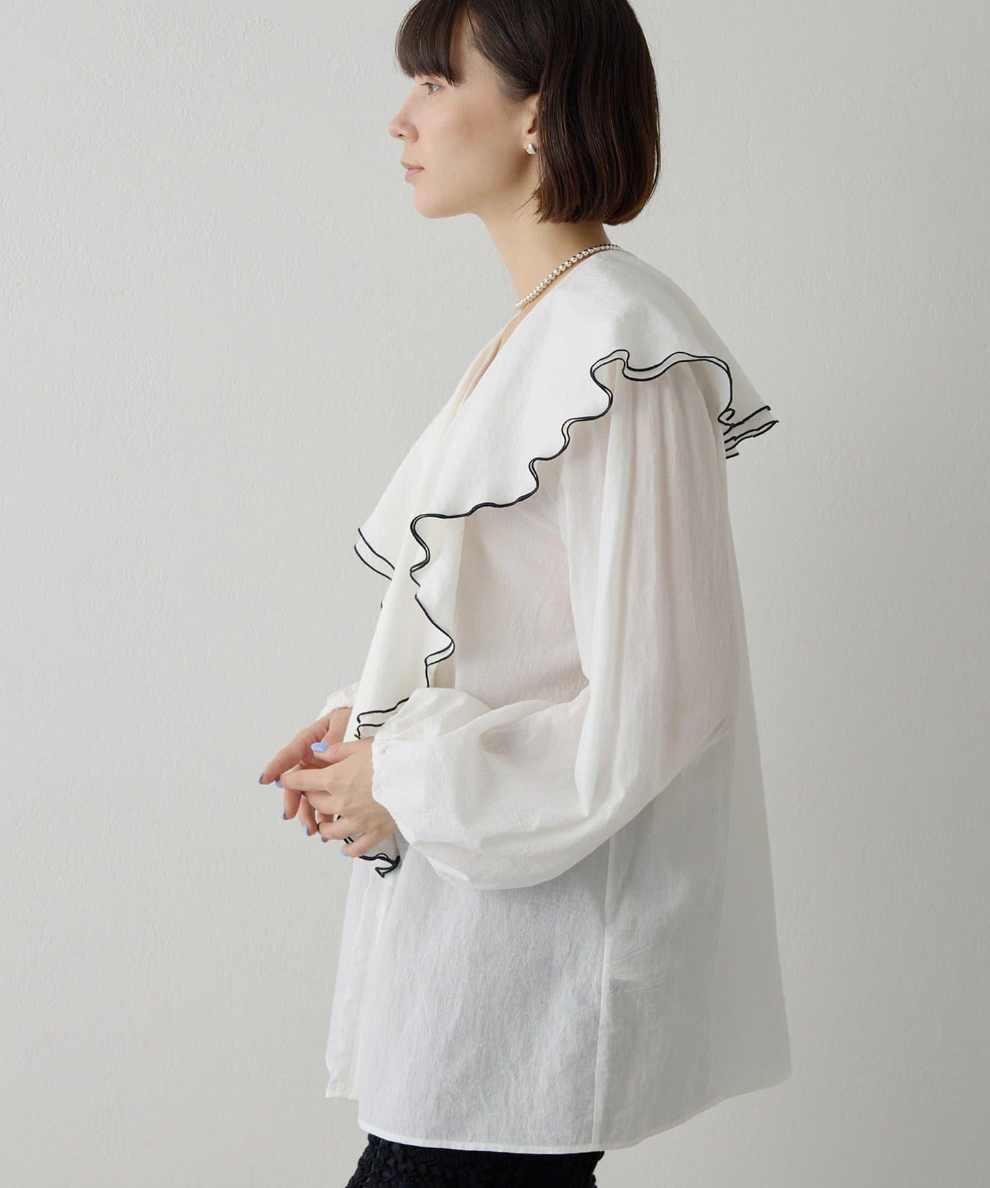 棉質荷葉邊襯衫