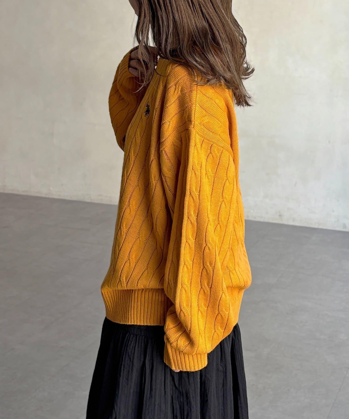 【U.S. POLO ASSN. 】1點刺繡麻花針織套頭衫