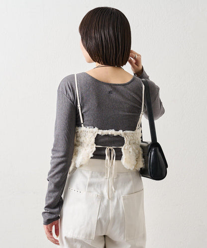 背部設計薄紗吊帶上衣