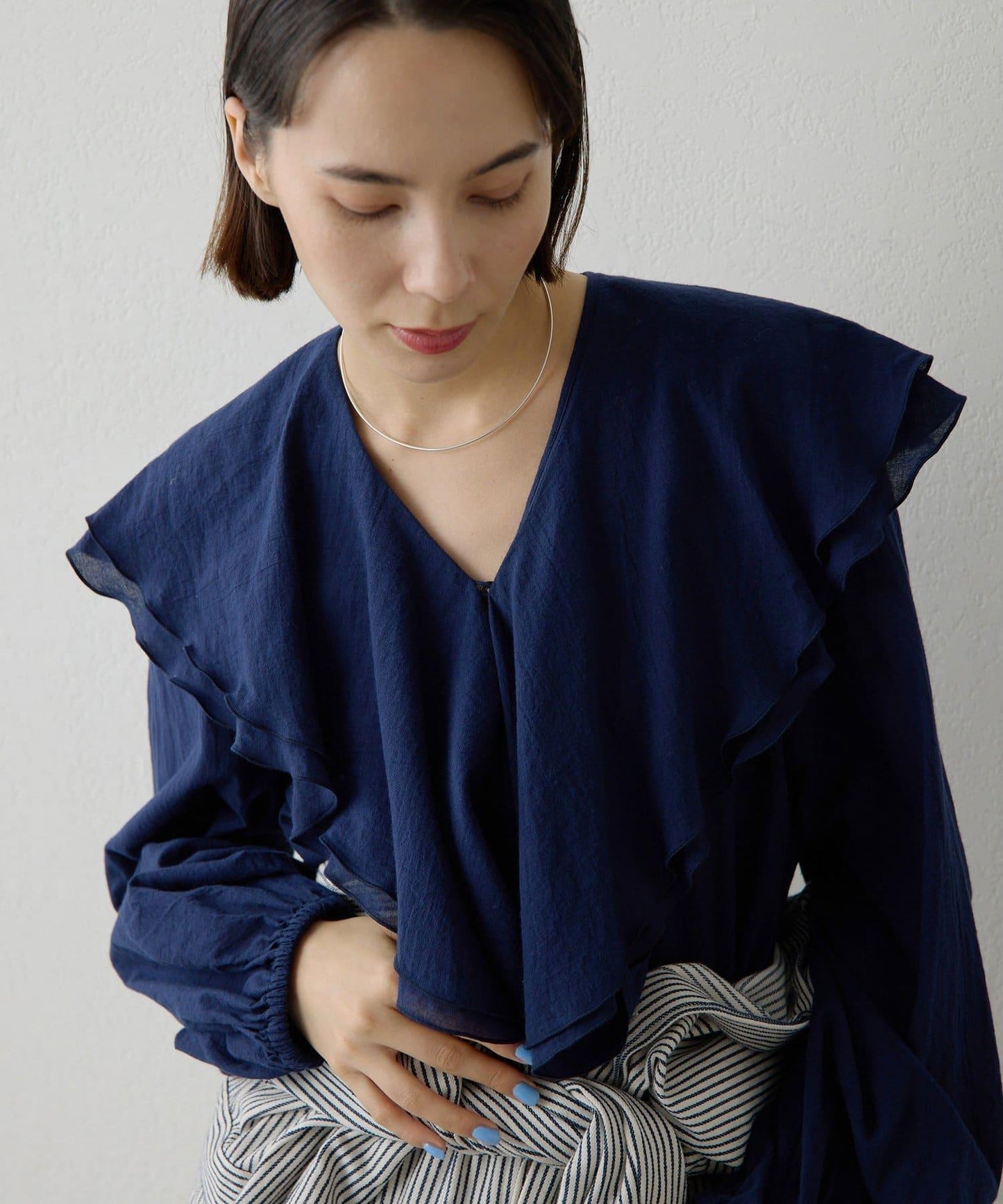 棉質荷葉邊襯衫