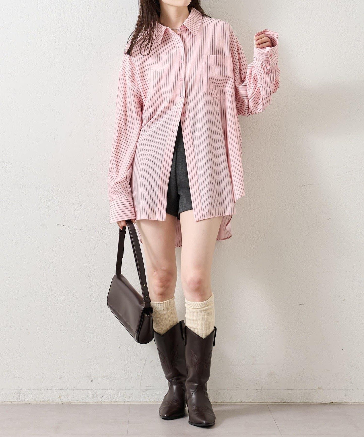 紐扣層疊寬鬆襯衫