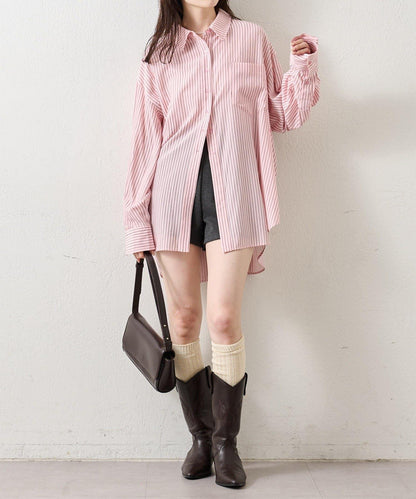 紐扣層疊寬鬆襯衫