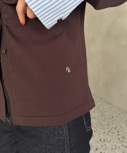 【@___s_m17企畫】條紋拼色假領針織衫