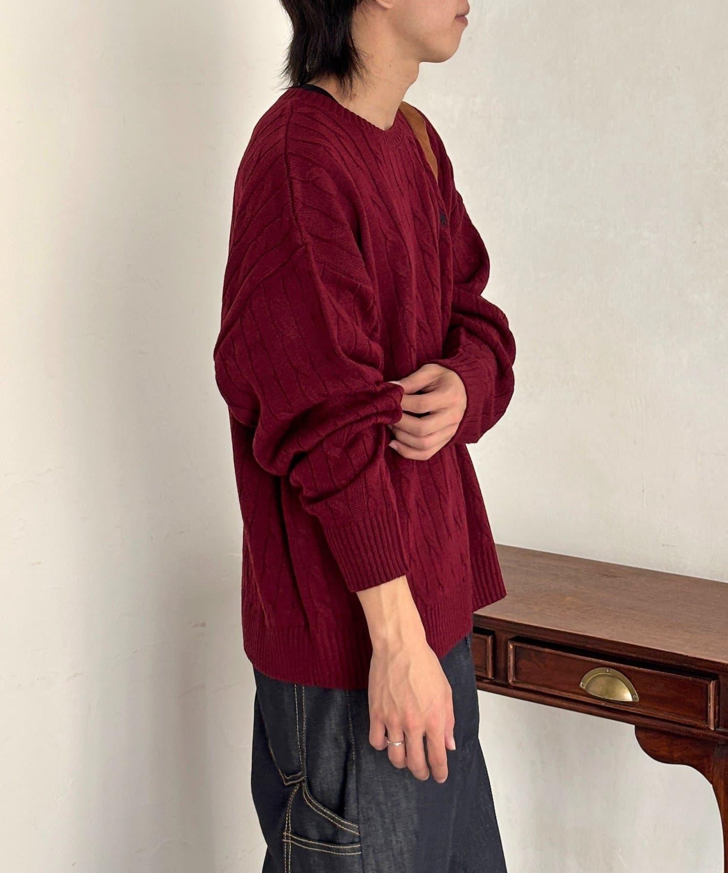 【U.S. POLO ASSN. 】1點刺繡麻花針織套頭衫