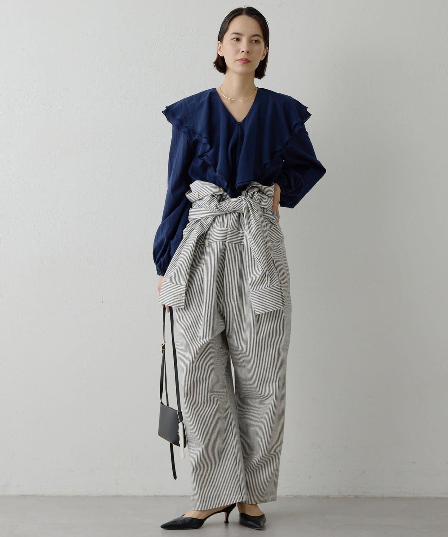 棉質荷葉邊襯衫