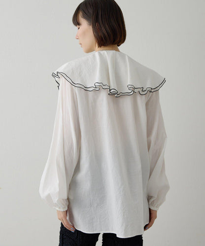 棉質荷葉邊襯衫