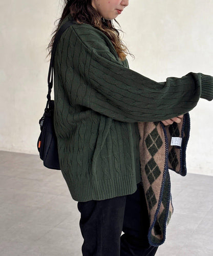 【U.S. POLO ASSN. 】1點刺繡麻花針織套頭衫