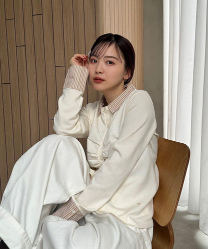 【@___s_m17企畫】條紋拼色假領針織衫