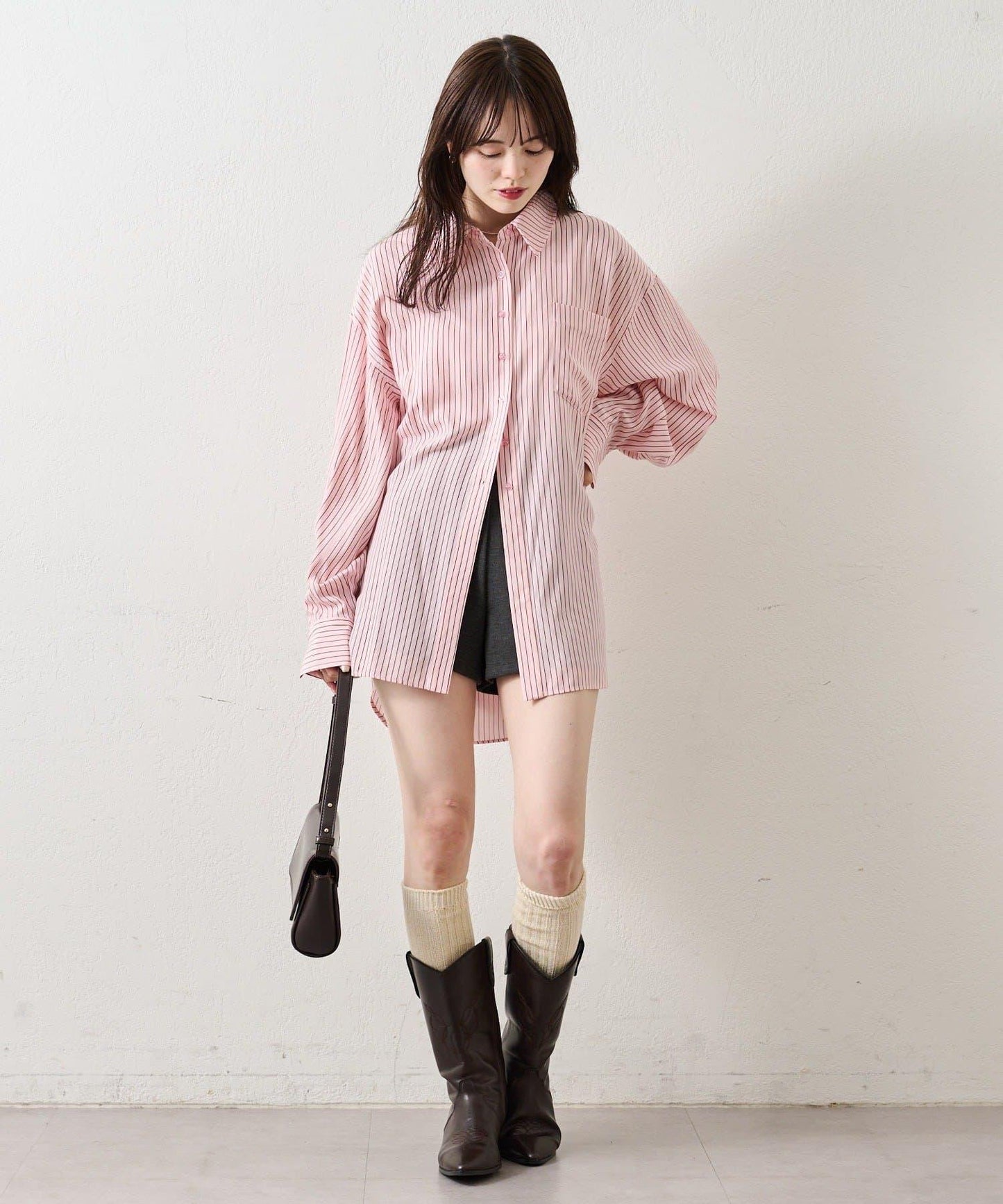 紐扣層疊寬鬆襯衫