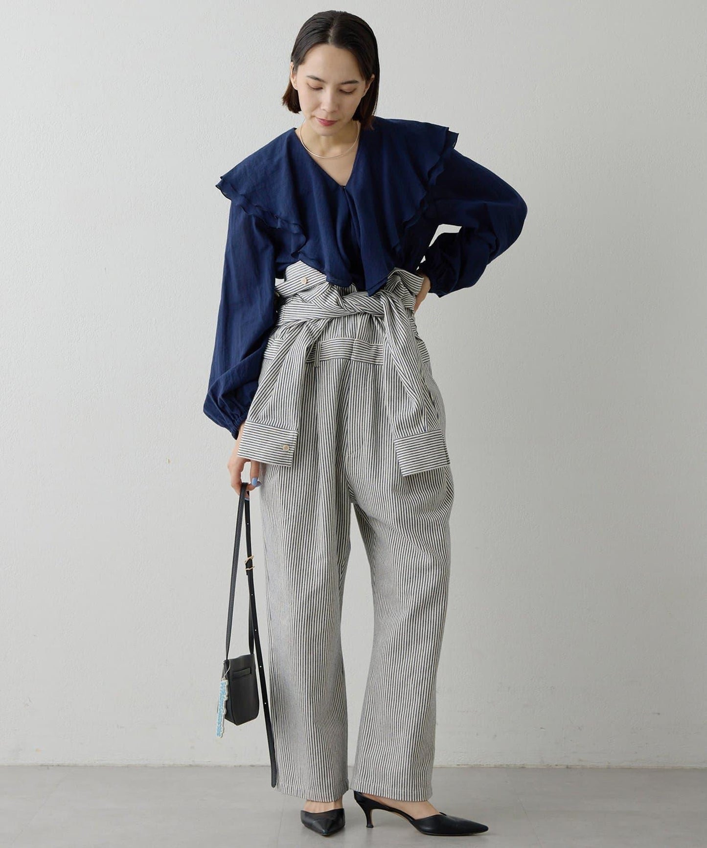 棉質荷葉邊襯衫