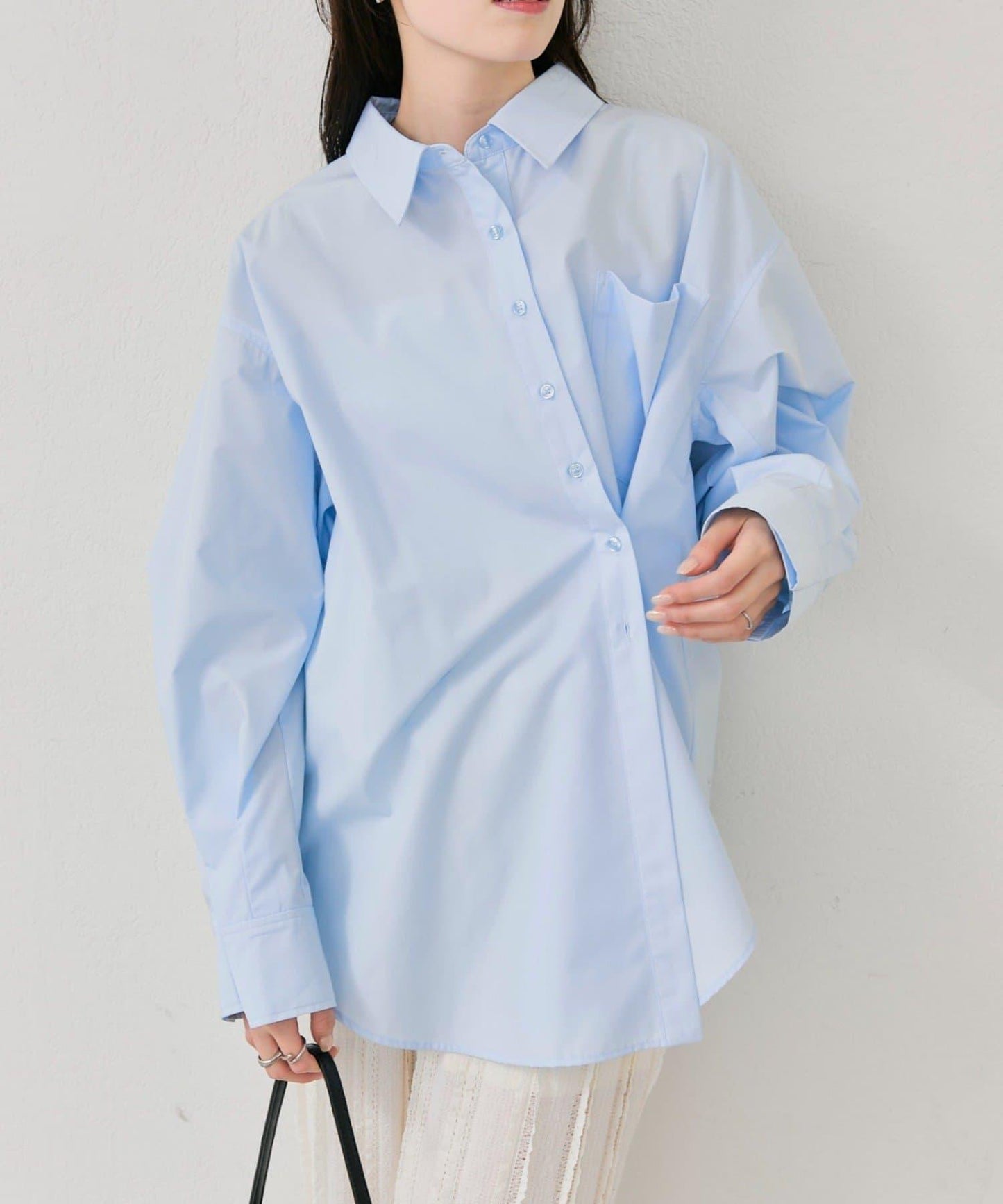紐扣層疊寬鬆襯衫