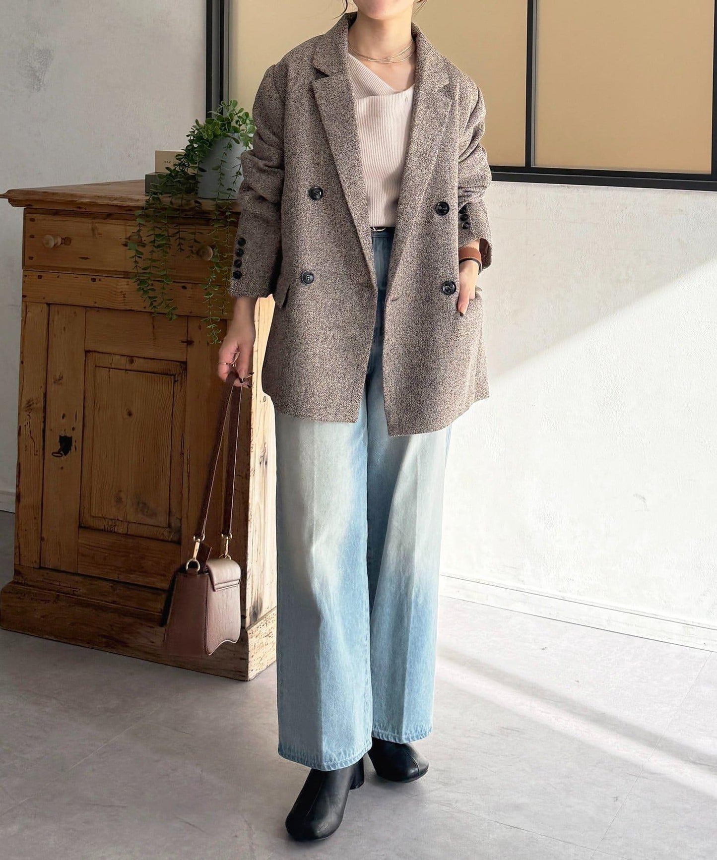 垂領羅紋針織套頭衫