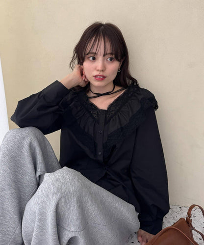 【@lily.s_y企畫】V型荷葉邊襯衫