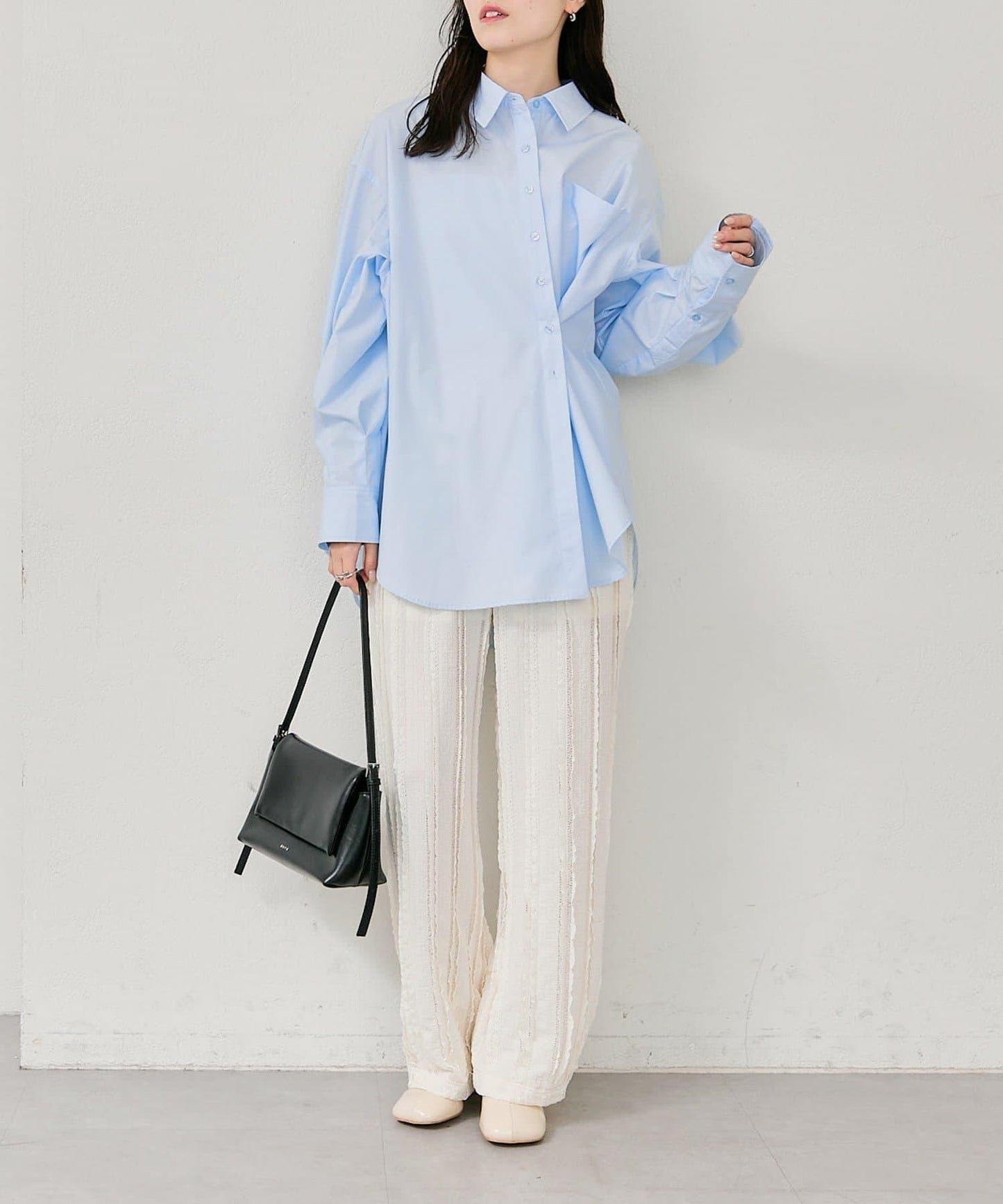 紐扣層疊寬鬆襯衫
