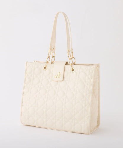 【復刻】帶徽章絎縫可摺疊托特包