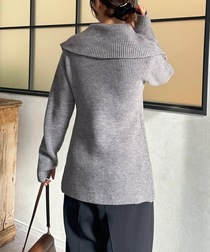 帶領雙拉鍊長款開衫