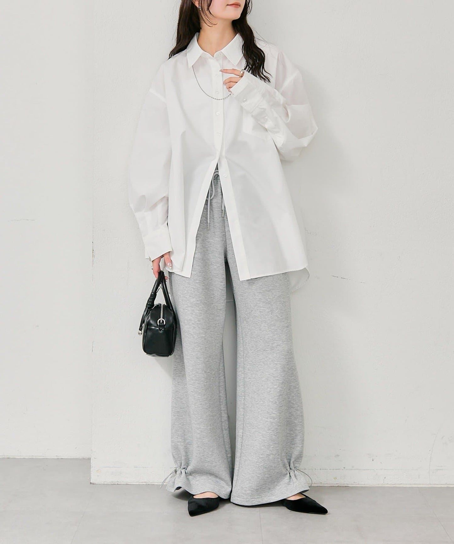 紐扣層疊寬鬆襯衫