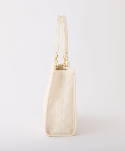 【復刻】帶徽章絎縫可摺疊托特包