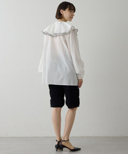 棉質荷葉邊襯衫