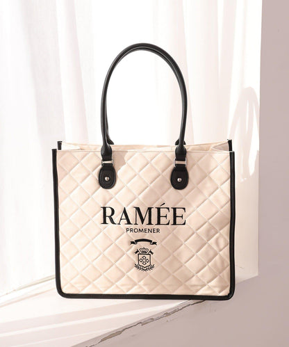 【復刻】帶有標誌刺繡的絎縫托特包